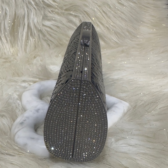 THALE BLANC Talia Fastueux Black Water Snake Embossed Leather Clutch - Picture 12 of 13